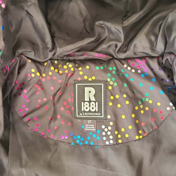 Girl's Winter Puffer Jacket Size 2T Multi-Color, S. Rothschild 1881, Faux Fur - Picture 3 of 4
